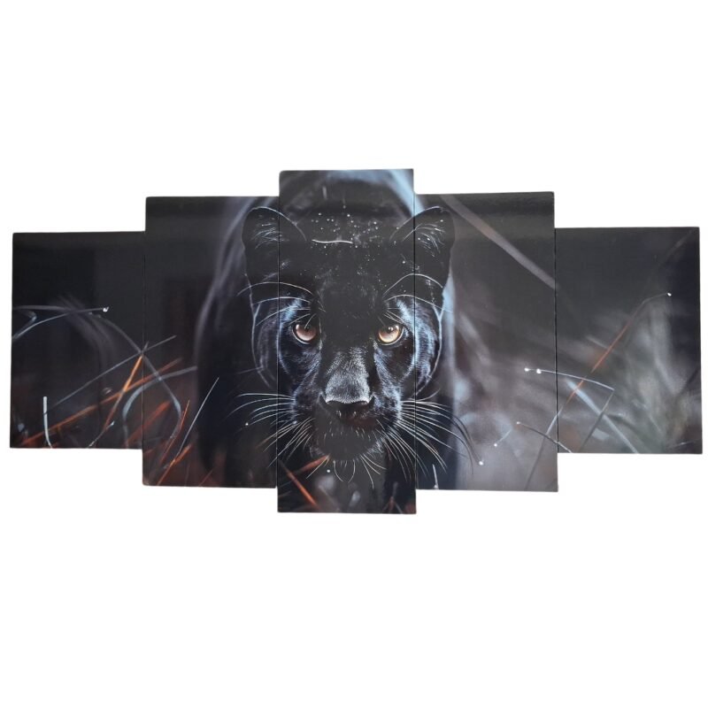 Quadro decorativo 5 partes pantera - Image 3